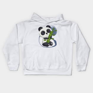 Cute Panda Eat Sweet Bamboo - Adorable Panda - Kawaii Panda Kids Hoodie